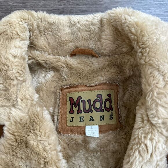 Y2K MUDD Jeans Penny Lane Coat Small Khaki Tan Suede Leather Rare - Picture 7 of 9